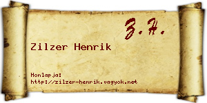 Zilzer Henrik névjegykártya